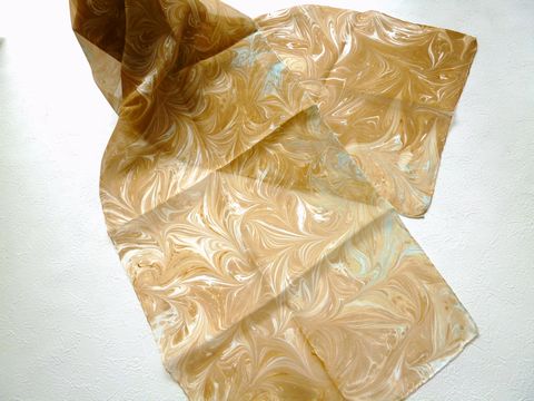 《実売リピーター多し!!》トルコ伝統“EBRUアート”シルクシフォンスカーフ【店主お勧め】カジュアルにもエレガンスにも【トルコで最優秀賞受賞作家の作品】《トルコ雑貨》【RCP】