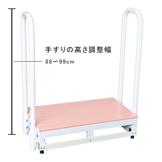 バリアフリータケウチ　BF踏台ポリスチレン1段　170　F1-2T　ブルー　手すり2本タイプ「北海道・沖縄・離島、送料別途見積り」 firs