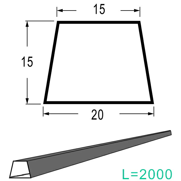 乾産業(INUI) スーパー目地棒 両テーパー 3W：20×15×15 L\u003d2M 入数：100個入