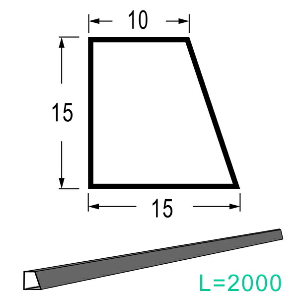 乾産業(INUI) スーパー目地棒 片テーパー 21S：15×15×10 L\u003d2M 入数：100個入