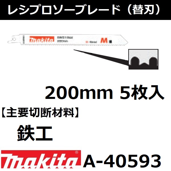 楽天市場】マキタ レシプロソーブレード バイメタル 鉄工用 全長200mm BIM32（5枚入） ＜A-40602＞ 【レシプロソー刃 マキタ 木工用  比較 ジグソー 替え刃 互換性 電動工具 通販 おすすめ 人気】：三河機工 カイノス 楽天市場店