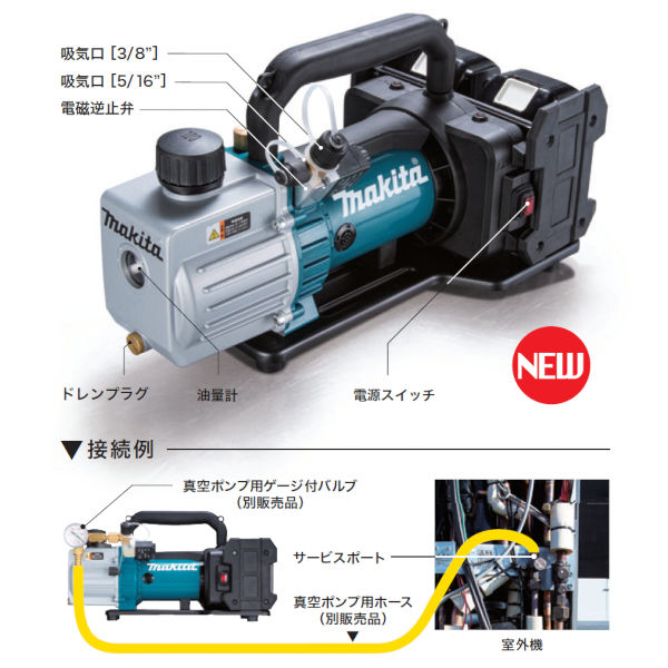 マキタ(makita) ＶＰ１８１ＤＺ 18V充電式真空ポンプ 本体のみ ツール