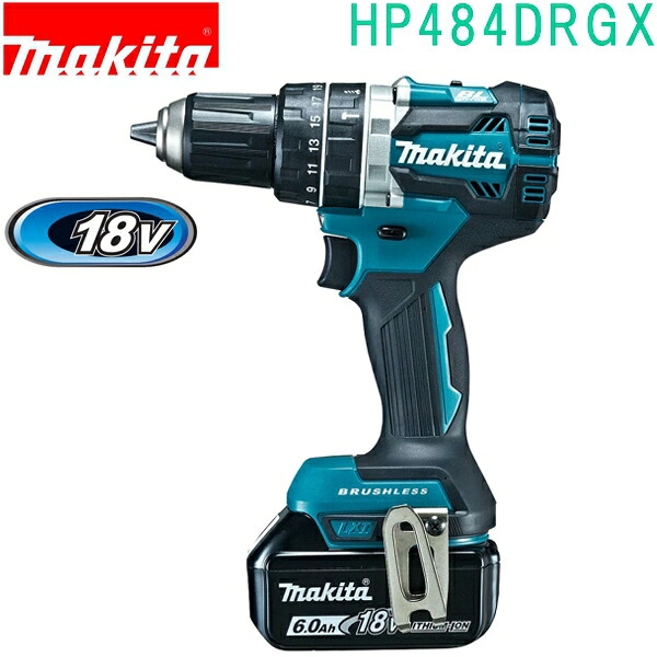 マキタ HP484DRGX 青 18V 充電式震動ドライバドリル BL1860B×2本 DC18RC ケース付