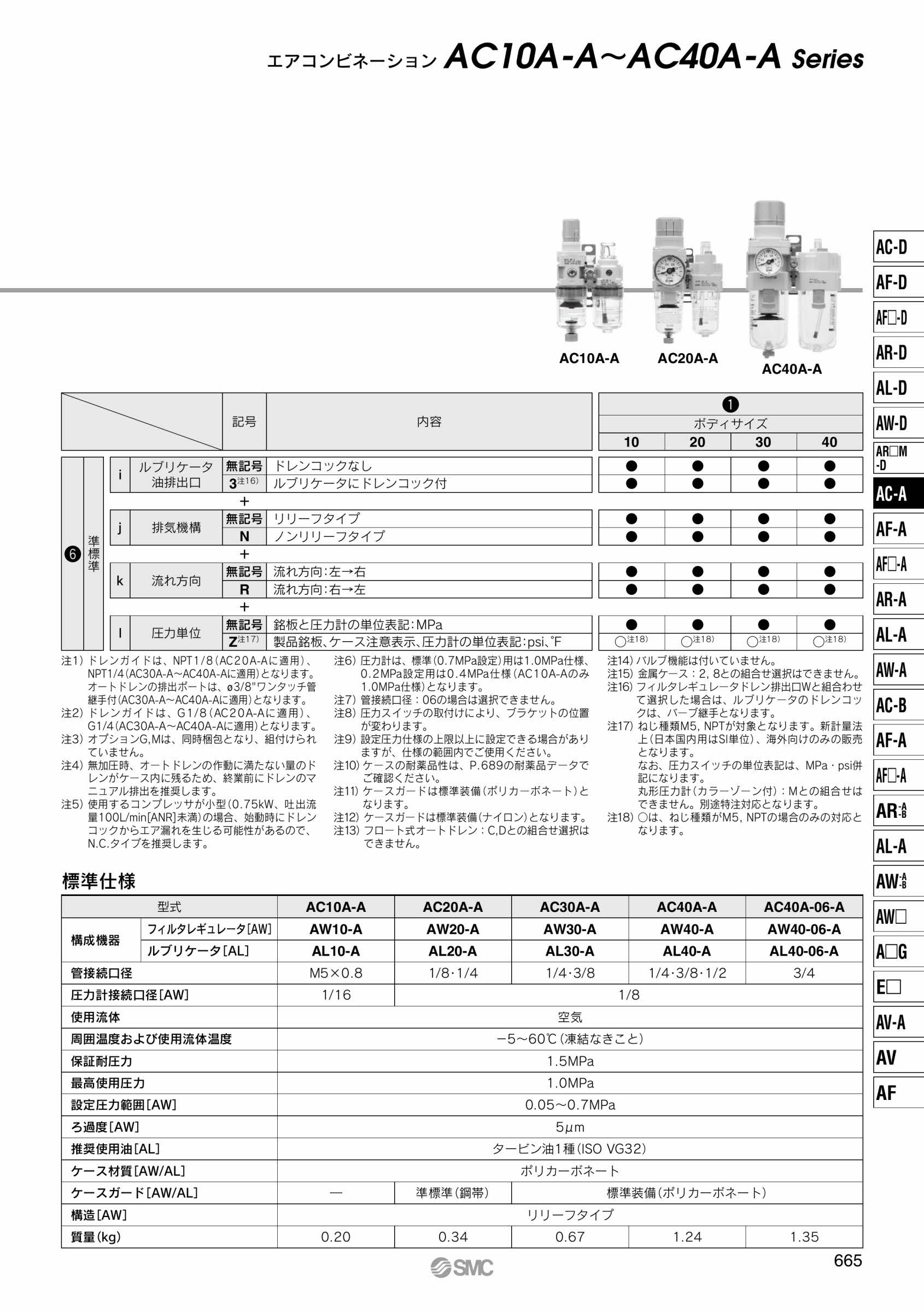 ＳＭＣ モジュラタイプエアコンビネーション 〔品番:AC20A-01G-SV-A