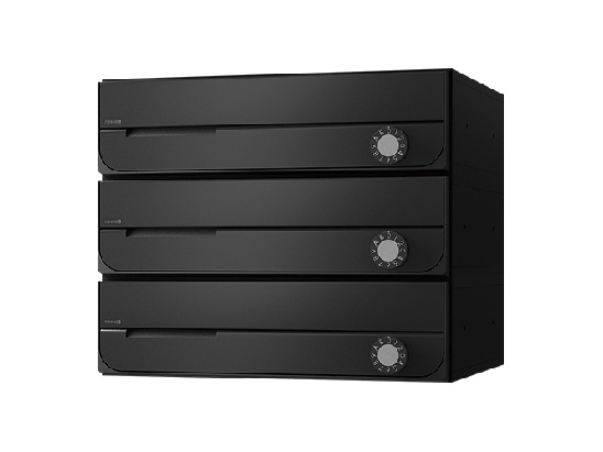 D-ALL KS-MB3202PU-3L-BK 3戸用 静音大型ダイヤル錠 ブラック 「直送品、仕入先在庫品」 acea