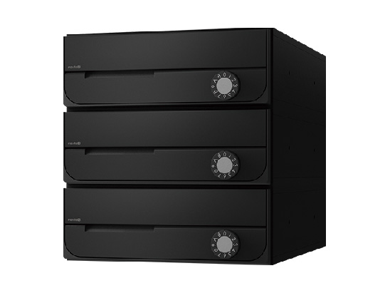 ナスタ D-ALL KS-MB5002PU-3LK-BK 3戸用 可変ダイヤル錠 ブラック「直送品、送料別途見積り、法人・事業所限定」 acea|佐勘金物店
