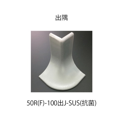 ステンレスR巾木 50R-100SUS 出隅(ナイロン)「直送品、送料別途見積り」