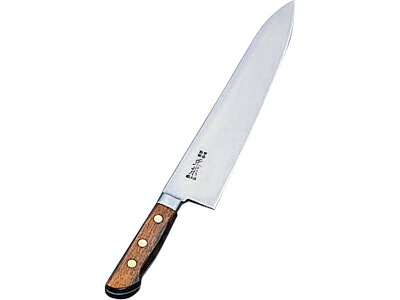 正本 紫丹柄ツバ付最高級炭素鋼 牛刀包丁27Cm　270mm「送料元払い・直送」牛刀包丁