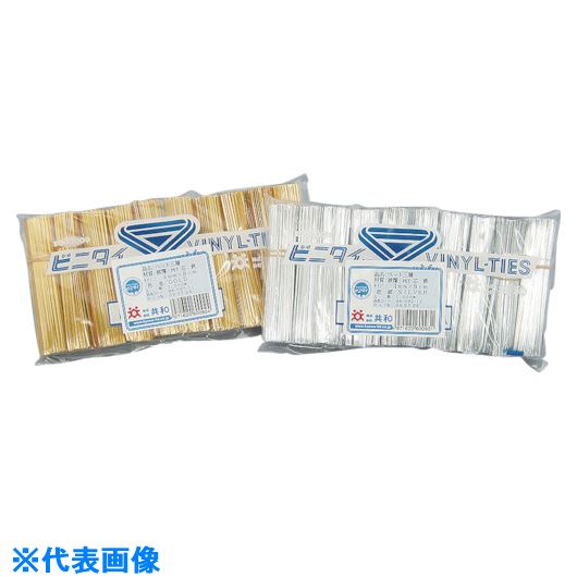 ビニタイ　ＰＥＴカット品　２層　金　４ｍｍ×１５ｃｍ　（１０００本／袋） 《50袋入》（品番:QH150-11TG）（注番1127834×50]