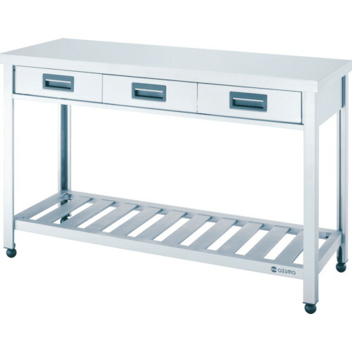 直送商品 アズマ 片面引出し付作業台スノコ板付 ９００×４５０×８００ 〔