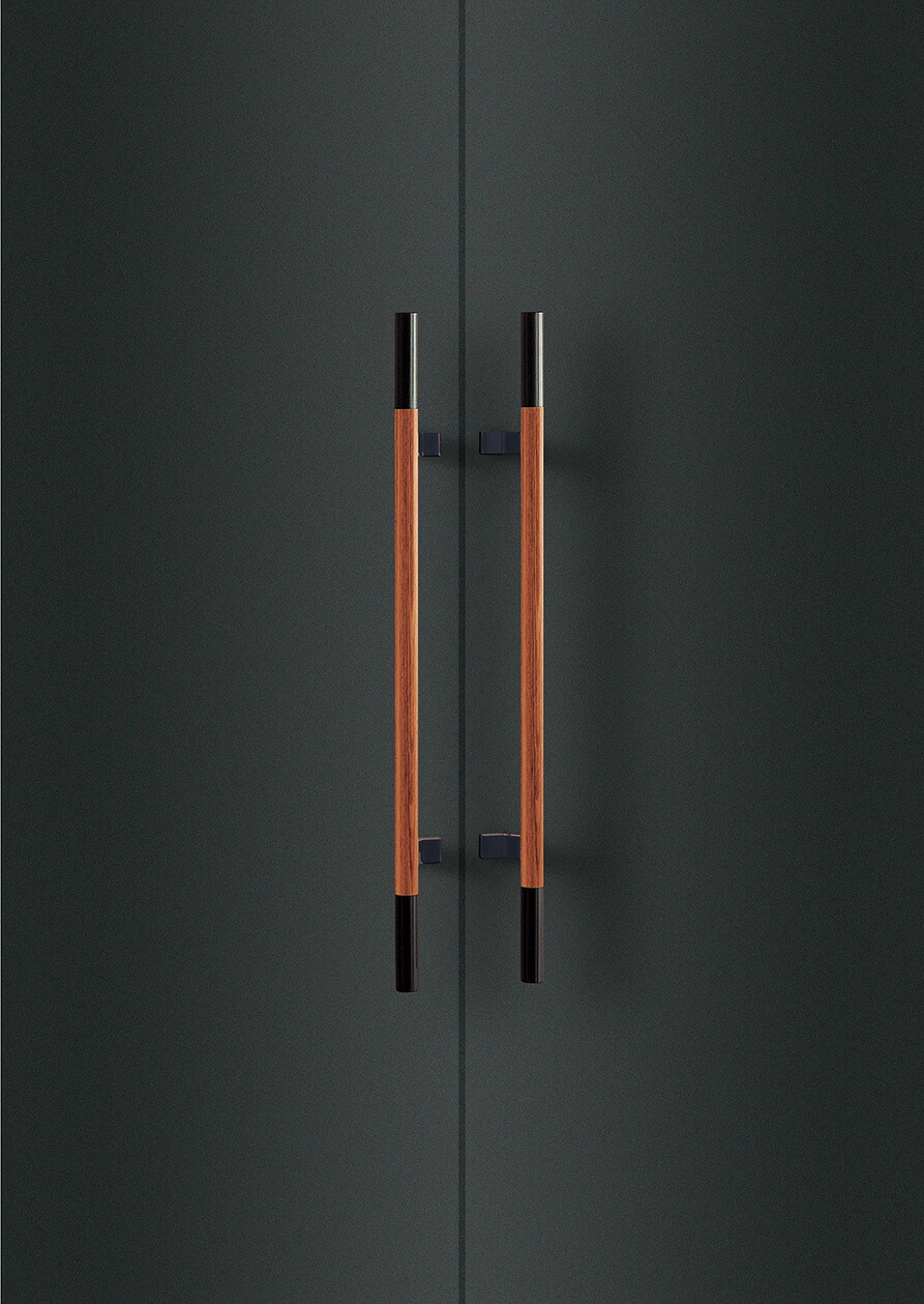 ユニオンドアハンドル　押し棒タイプ　品番：T3321-35-184 (直送品、扉厚：37~42mm,ご指示下さい。)