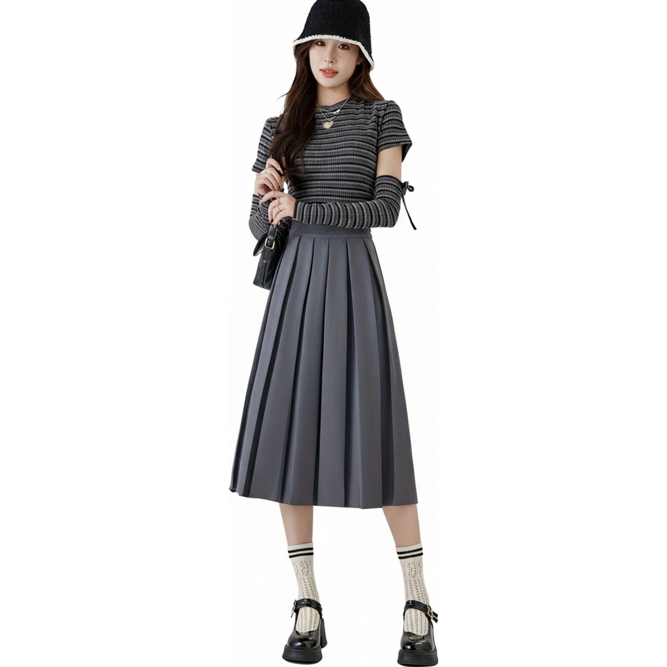 プリーツスカート ロング レディース Aライン ハイウエスト 着痩せ 通勤 きれいめ ミモレ丈 フレアスカート ボトムス 無地 春 秋 冬 大人 カジュアル ボックスプリーツ 体型カバー