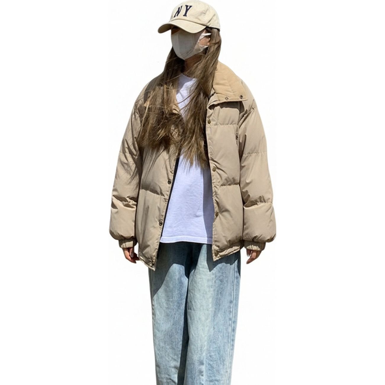 中綿コート レディース オーバーサイズ 厚手 防寒 襟付き ジャケット 冬服 ビッグシルエット 韓国 ファッション カジュアル 暖かい 中綿ジャケット 軽い アウター 無地 通学 通勤 コーヒーカラー