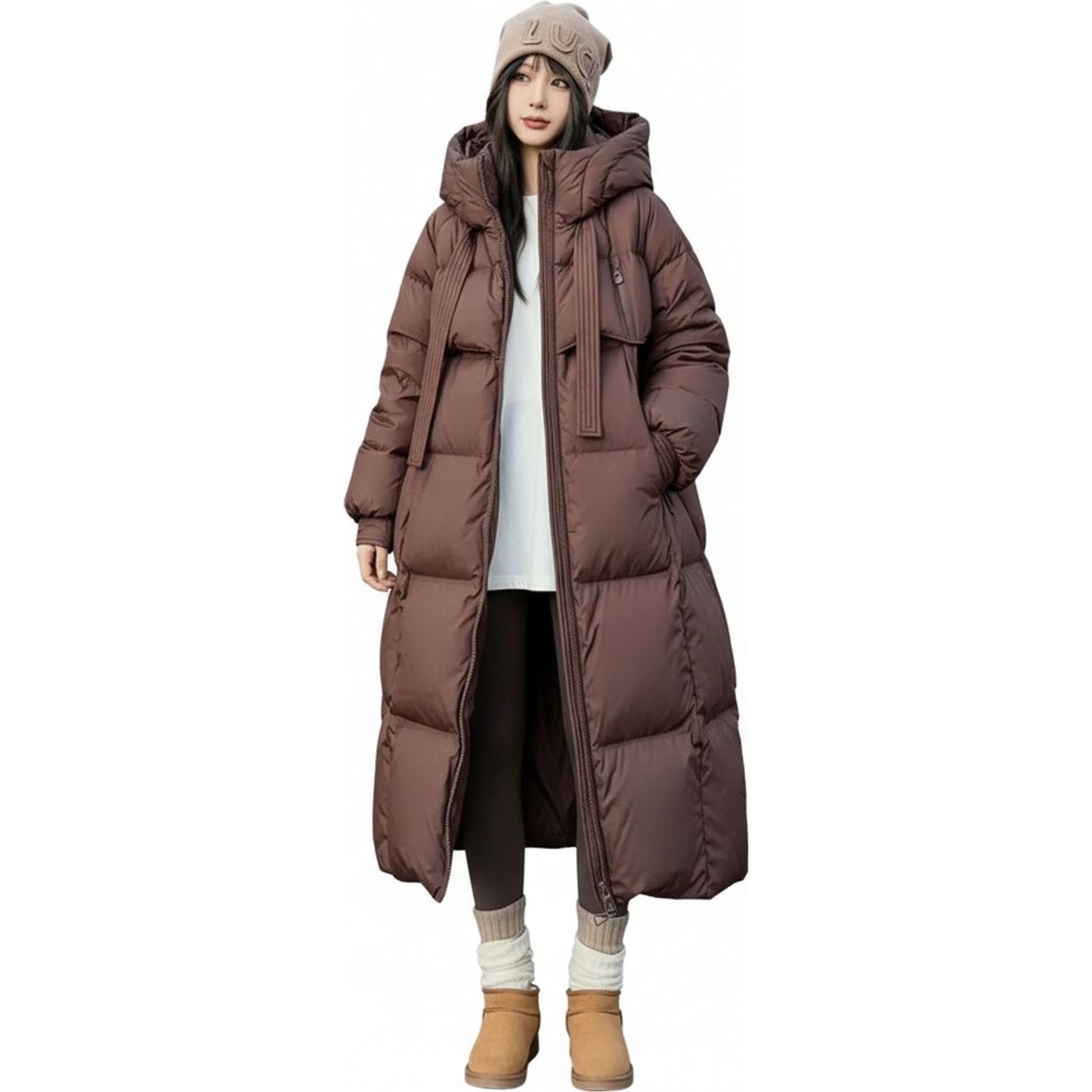 ダウンコート レディース ロングコート 中綿コート フード付き 防寒 厚手 暖かい 冬服 きれいめ カジュアル 体型カバー 着痩せ 大きいサイズ 無地 軽量 通勤 通学 ロング丈 アウター