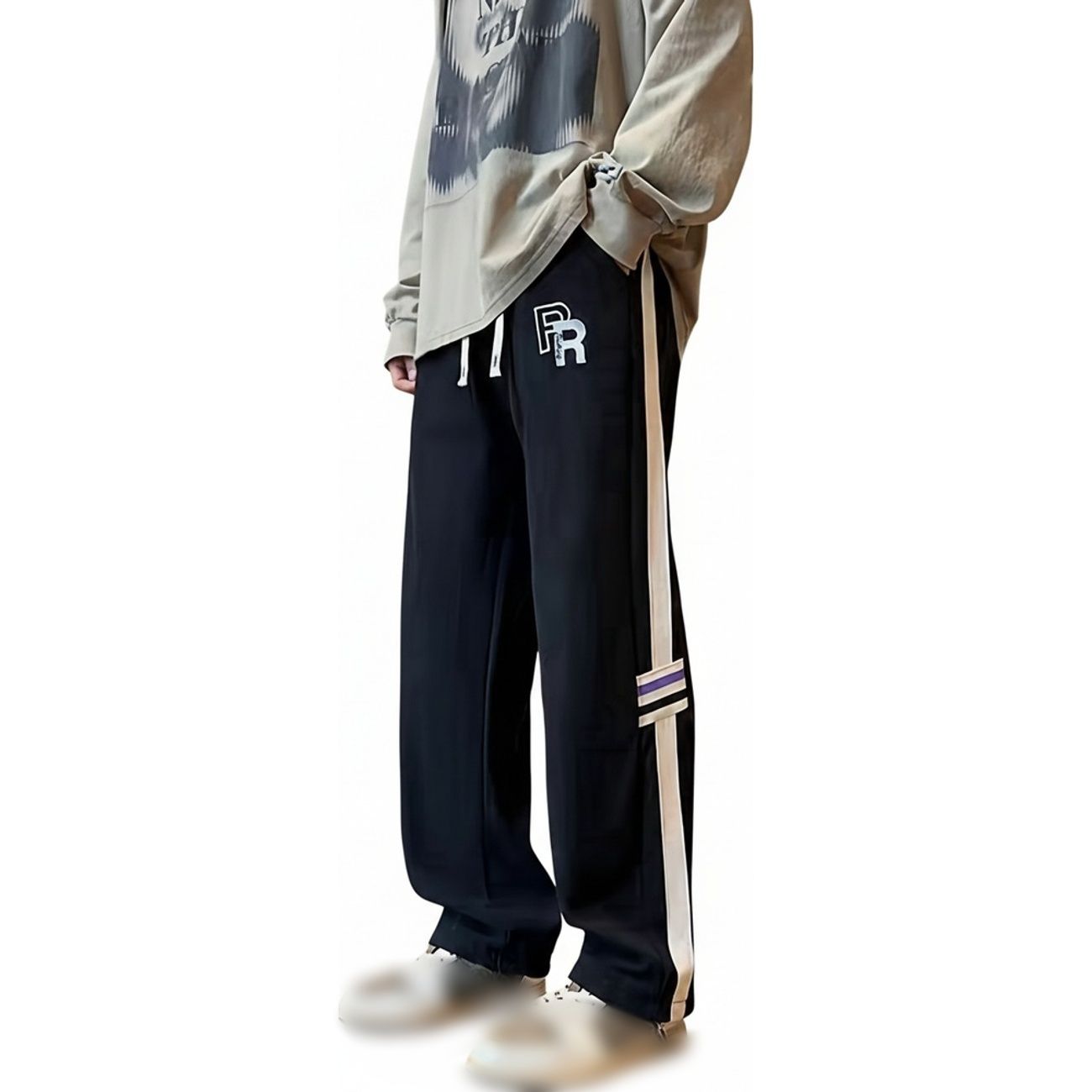 裏起毛 スウェットパンツ メンズ ワイドパンツ サイドライン 暖かい 防寒 厚手 ロングパンツ ストリート系 ゆったり ズボン カジュアル ボトムス 秋 冬 部屋着 スポーツ ウエストゴム