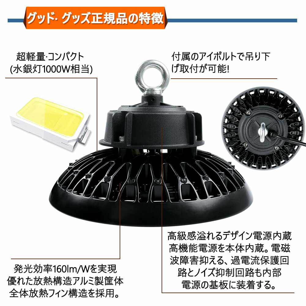 10台セット LED投光器 16000lm 100V 円盤型 ホール LED投光機 LED照明