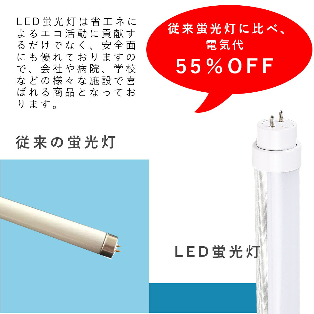 2年保証 直管型LEDランプ LED蛍光灯 30W形 消費電力15W 3000lm G13対応