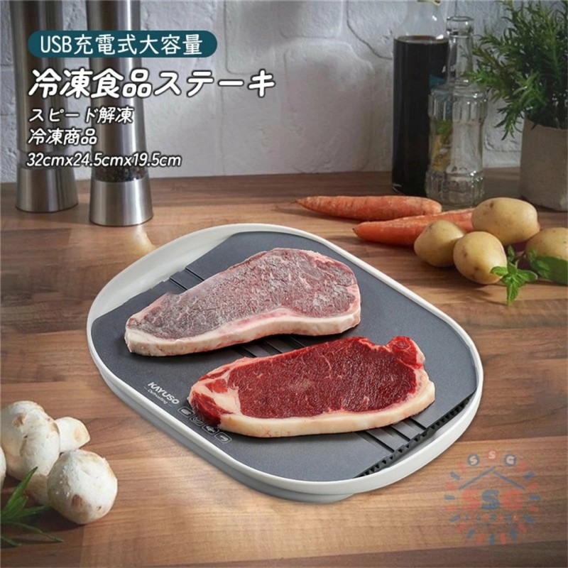 解凍プレート 業務用 家庭用 冷凍食品ステーキ 解凍トレイ デフロスター USB充電式大容量 家庭用 解凍プレート キッチン 解凍皿 急速 解凍 調理器具 スピード解凍 肉 魚 冷凍商品 クリスマス プレゼント ギフト 省エネ 急速解凍 解凍プレート 肉｜サカツクストア