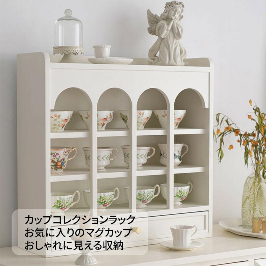 [ホワイト] Z-Pearl ディスプレイ ラック 棚 収納 アーチ状 引き出し付き ラック ホワイト 白 シンプル デザイン ディスプレイ ティーカップ 韓国インテリア 14,626円