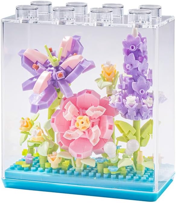 エピフィラムDIYフラワープラントビルディングブロック クリエイティブ植物コレクション 子供と大人向け ホームアート装飾 ダストカバー付き