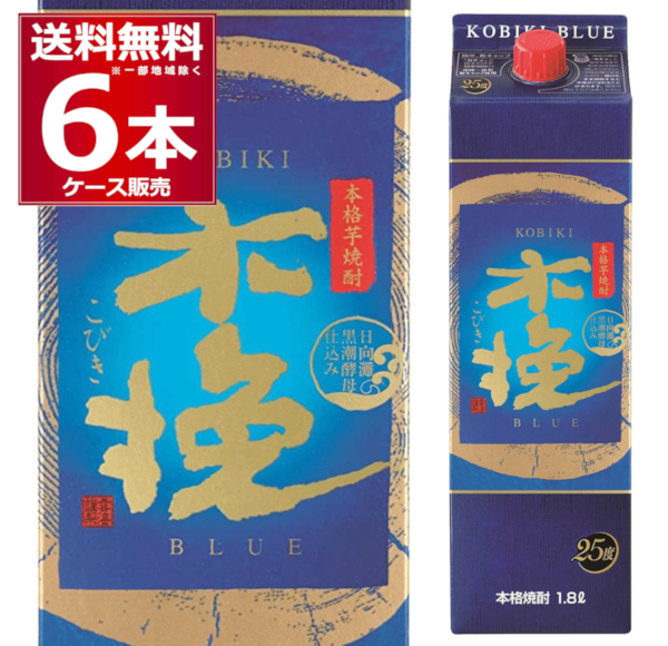 楽天市場】木挽 BLUE(ブルー) 25°芋焼酎 1.8Lパック×6本【1ケース(6本