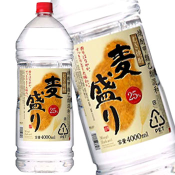 麦盛り 25度 1ケース 4Lペット4本 麦焼酎 焼酎|サカツコーポレーション店