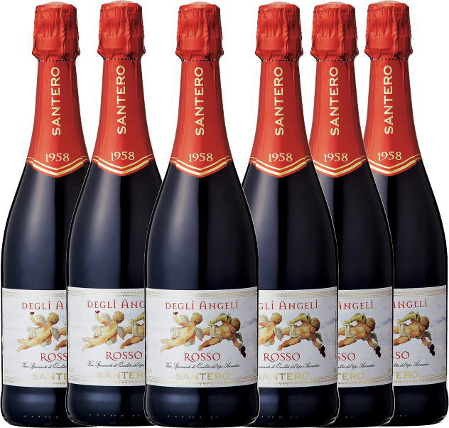 ■送料無料■6本まとめ買い！ サンテロ　天使のロッソ フルボトル　甘口・スパークリング・ワイン・赤　750ml*6