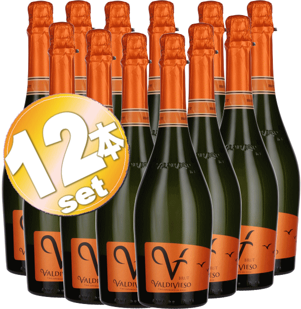 ■送料無料■ 12本SET1ケース・まとめ買い！バルディビエソ　ブリュット 白・泡　750ｍｌ辛口スパークリング・ワイン｜良酒百貨ビーンズ