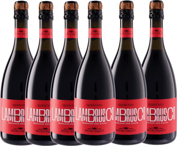 ■送料無料■6本まとめ買い！ ランブルスコ ドルチェ　メディチ・エルメーテ　クエルチオーリ　レッジアーノ　赤泡・甘口　750mlX6本　Medici Ermete & Figli s.r.l.　Quercioli Reggiano Lambrusco Dolce
