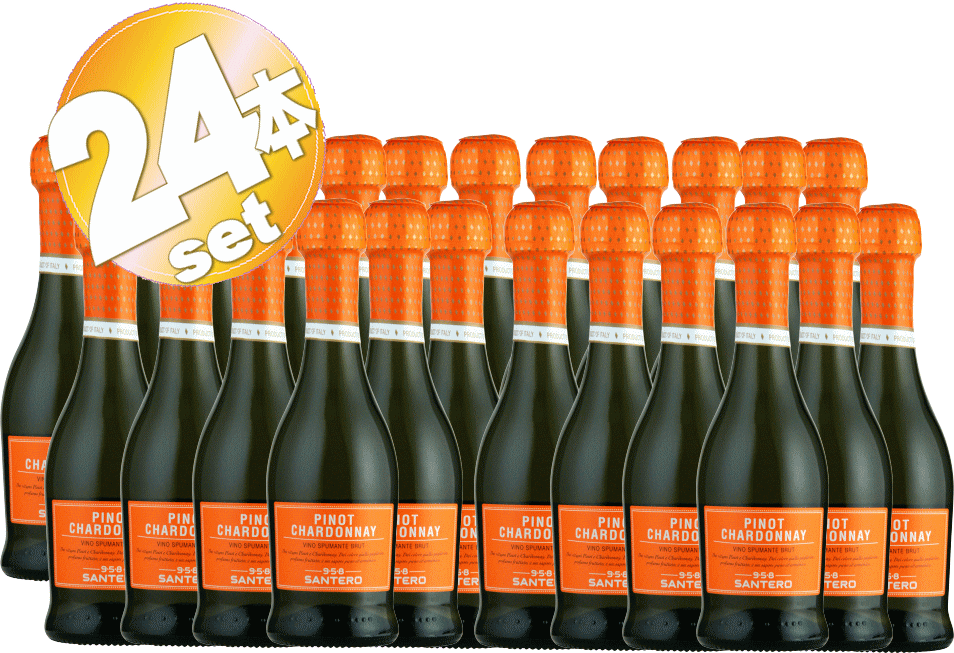 ■送料無料■ 24本SET1ケース・まとめ買い! サンテロ ピノ・シャルドネ スプマンテ スパークリング白 ベビーサイズ 200ml×24 辛口 スパークリング ワイン ピノシャルドネ Pinot Chardonnay Spumante Santero F.lli & C. S.p.a. 瓶形変更中デス