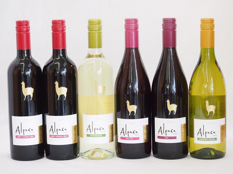 楽天市場 チリ産ワインアルパカ6本セット 赤ピノ ノワール ミディアムボディ 赤シラー フルボディ 赤カルメネール フルボディ 白シャルドネ セミヨン 辛口 白ソーヴィニヨン ブラン 辛口 750ml 6本 贈り物本舗じざけや