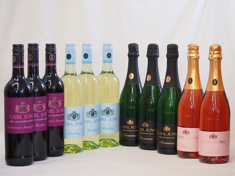 脱アルコールワイン11本セット(脱アルコールスパークリングロゼワイン カールユング(やや辛口) 脱アルコールスパークリング白ワイン カールユングドライ(やや辛口) 脱アルコール白ワイン カールユングリースリング 脱アルコール赤ワイン カールユング カベル｜贈り物本舗じざけや