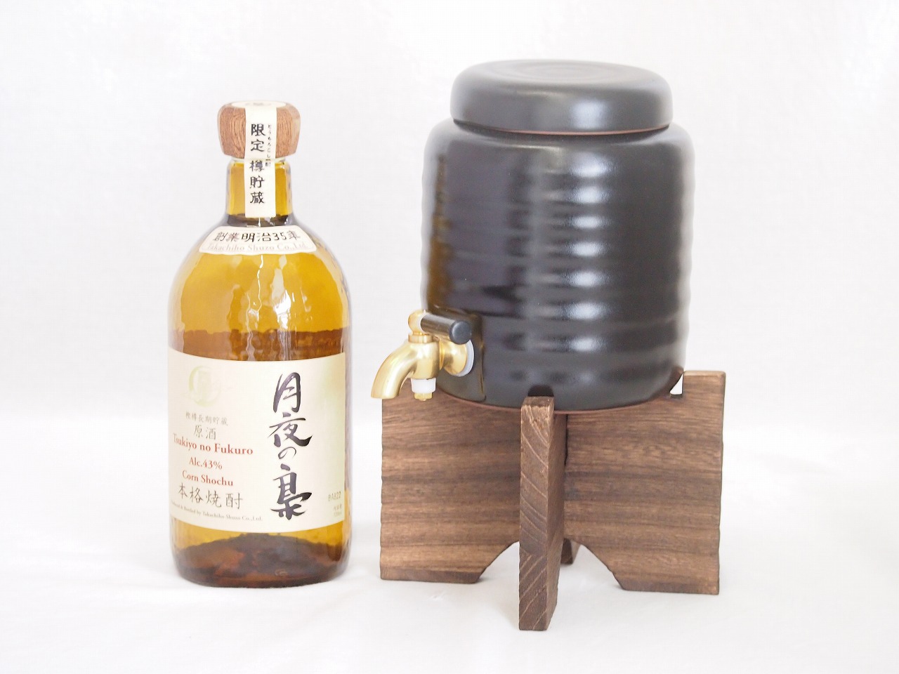 【最大2000円オフクーポン26日1:59迄】本格焼酎サーバー1000cc(18cm&times;24cm 1kg)セットとうもろこし樽貯蔵焼酎原酒月夜の梟43度（宮崎県） 720ml&times;1本｜贈り物本舗じざけや