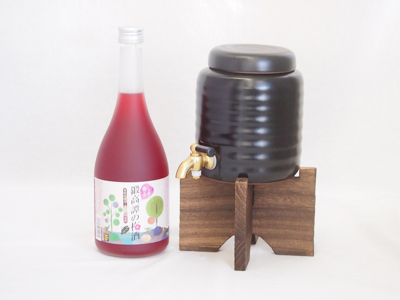 【最大2000円オフクーポン17日1:59迄】本格焼酎サーバー1000cc(18cm×24cm 1kg)セット合同酒精 しそ香る鍛高譚の梅酒 (千葉県) 720ml×1本