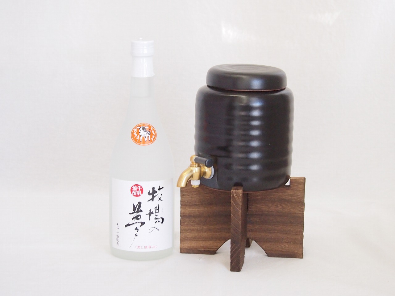 【最大2000円オフクーポン17日1:59迄】本格焼酎サーバー1000cc(18cm×24cm 1kg)セット牛乳焼酎 牧場の夢（熊本県） 720ml×1本