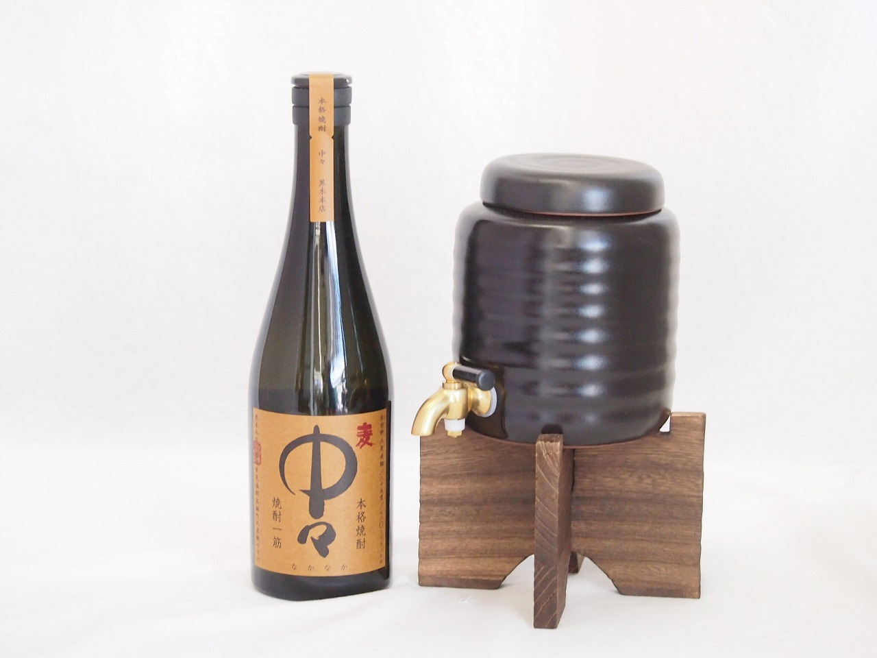 【最大2000円オフクーポン17日1:59迄】本格焼酎サーバー1000cc(18cm×24cm 1kg)セット黒木本店 本格麦焼酎 中々 (宮崎県) 720ml×1本