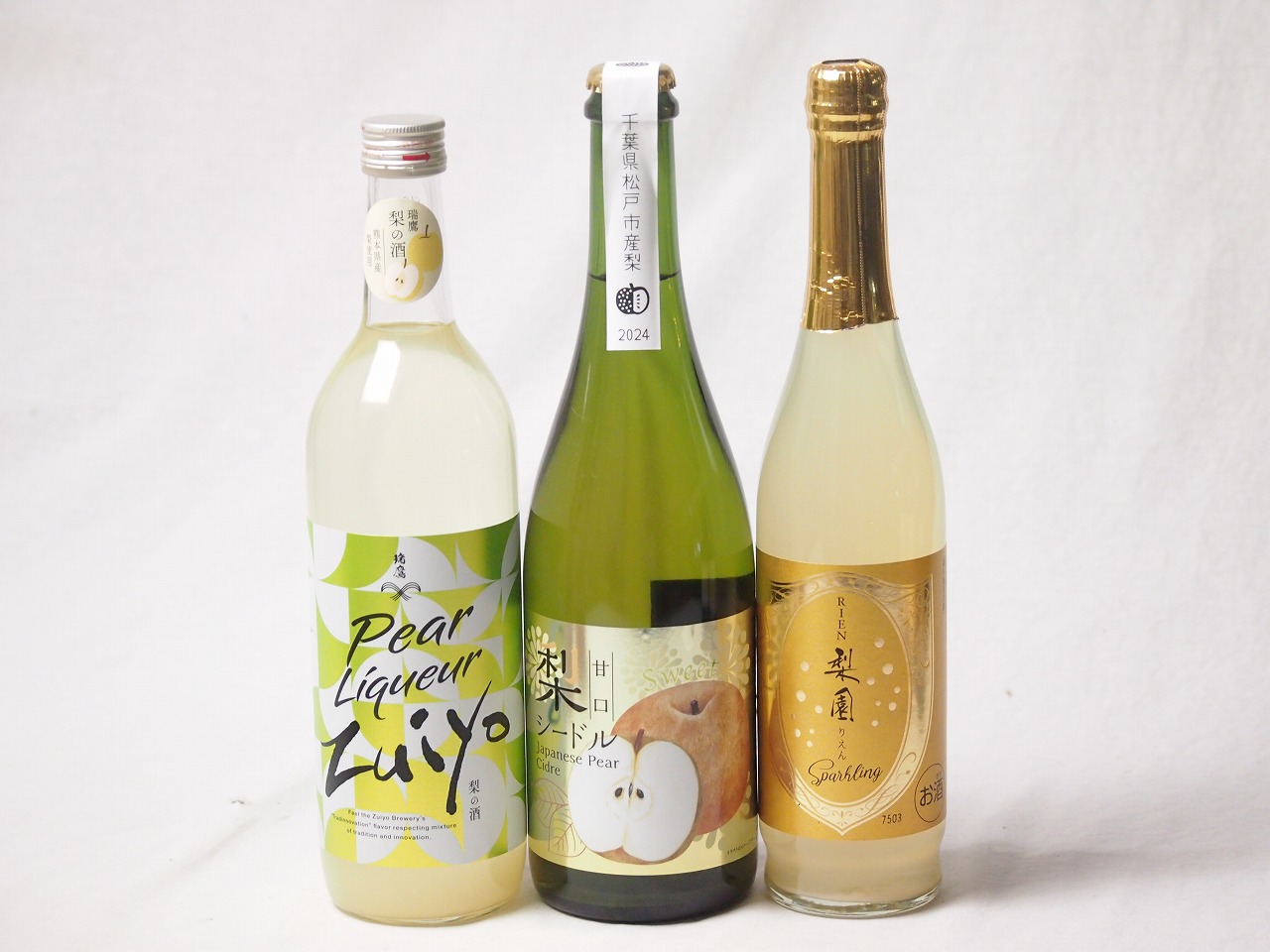 【最大2000円オフクーポン10日1:59迄】梨の果汁感たっぷり3本セット(アデカ 千葉県産甘口梨シードル6度(長野県) 瑞鷹 梨の酒 リキュール10度(熊本県) 老松酒造 梨園スパークリング6度(大分県)) 750ml×1本 720ml×1本 500ml×1本