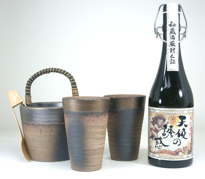【最大2000円オフクーポン26日1:59迄】豪華酒器セット　陶芸作家　安藤嘉規作（本格芋焼酎　天使の誘惑720ｍｌ）｜贈り物本舗じざけや