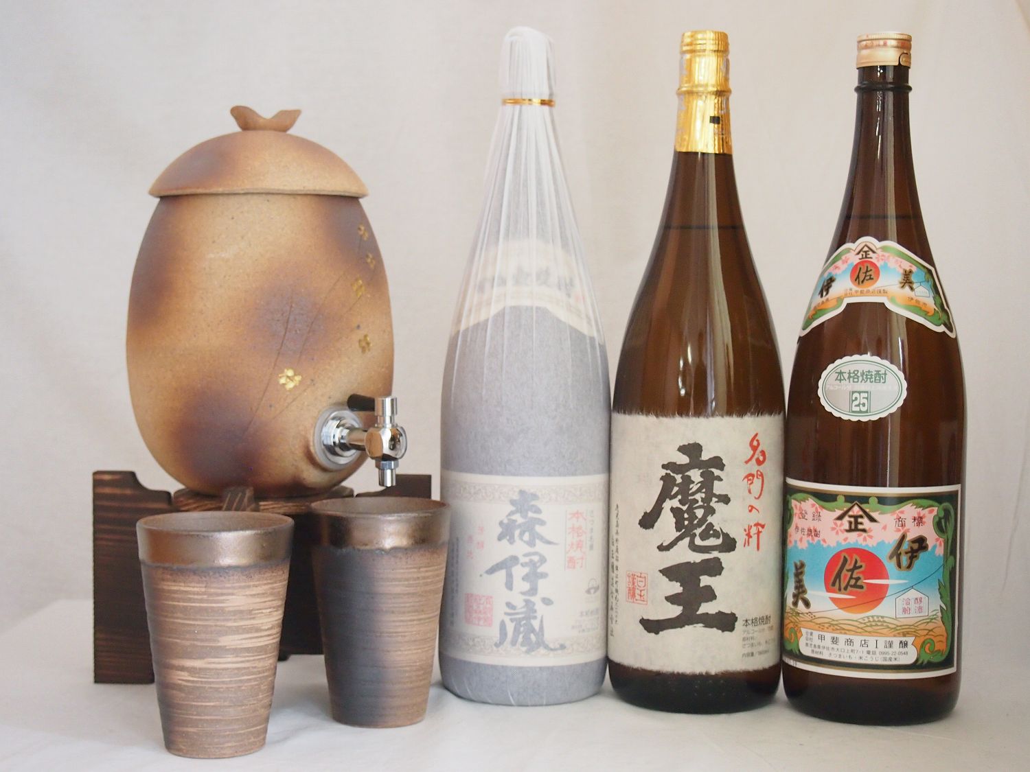 格安新品 信楽焼 明山窯 焼酎サーバー 火色金小紋 2200cc 滋賀県 萬古焼