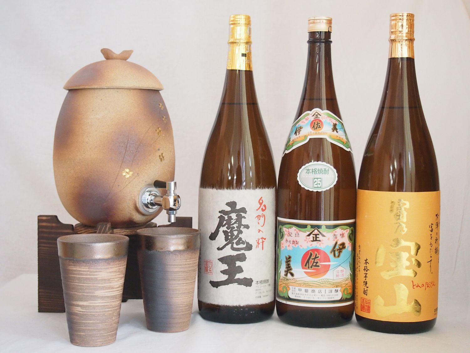 お買い得モデル 信楽焼 明山窯 焼酎サーバー 火色金小紋 2200ｃｃ 滋賀