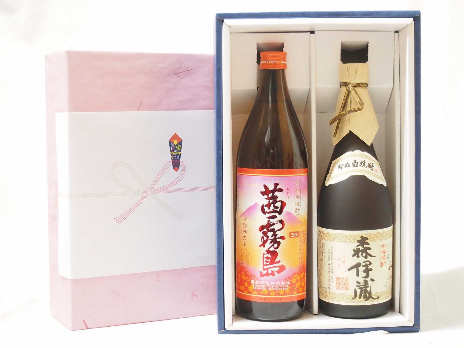 春の贈り物 感謝贈り物ボックス 焼酎2本セット(霧島酒造 茜霧島900ｍｌ　森伊蔵酒造 森伊蔵720ｍｌ)
