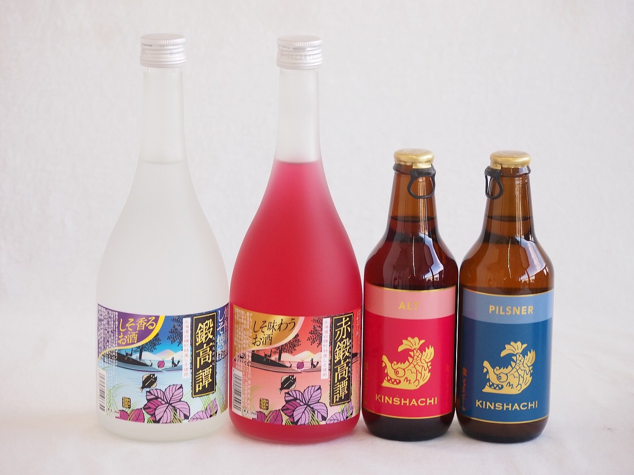 【最大2000円オフクーポン17日1:59迄】鍛高譚とクラフトビール4本セット(合同酒精赤鍛高譚20度(北海道) 合同酒精しそ焼酎 鍛高譚20度(北海道) 金しゃちビール金鯱ピルスナー(愛知県) 金しゃちビールアルト(愛知県)) 720ml×2本 330ml×2本