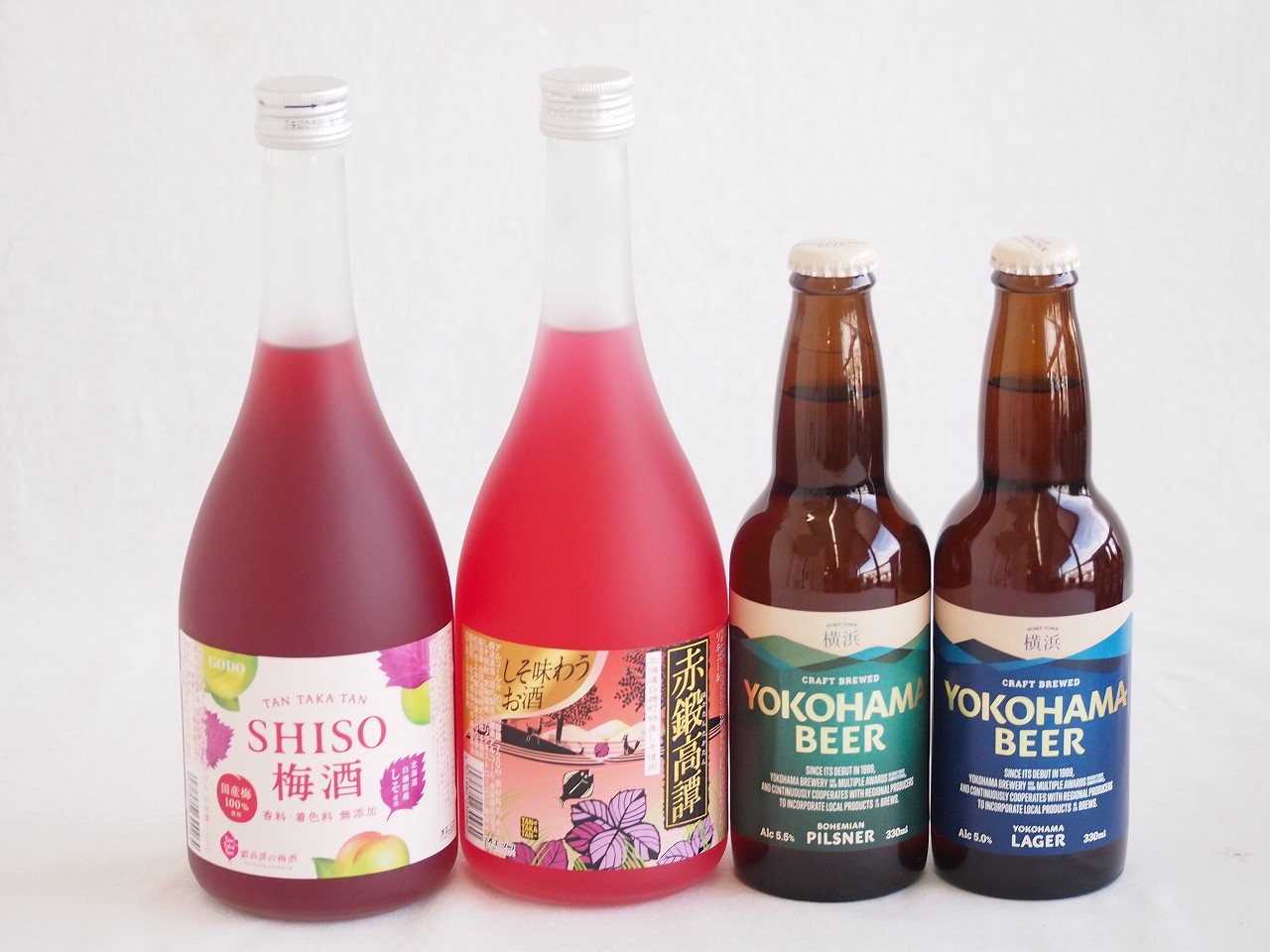 【最大2000円オフクーポン17日1:59迄】鍛高譚とクラフトビール4本セット(合同酒精赤鍛高譚20度(北海道) 合同酒精鍛高譚の梅酒12度(北海道) 横浜ビール ピルスナー(神奈川県) 横浜ビール ラガー(神奈川県)) 720ml×2本 330ml×2本