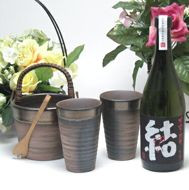 【最大2000円オフクーポン17日1:59迄】豪華酒器セット陶芸作家　安藤嘉規作（芋焼酎　結（ゆい）芋麹を使った芋芋焼酎　720ｍｌ）焼酎ギフト 5,229円