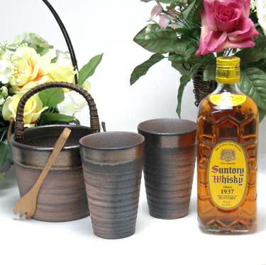 【最大2000円オフクーポン10日1:59迄】豪華酒器セット陶芸作家　安藤嘉規作（サントリー　角瓶　40゜700ml ）