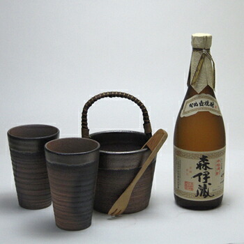 【最大2000円オフクーポン26日1:59迄】豪華酒器セット陶芸作家 安藤嘉規作(本格芋焼酎 森伊蔵720ml)焼酎ギフト|贈り物本舗じざけや