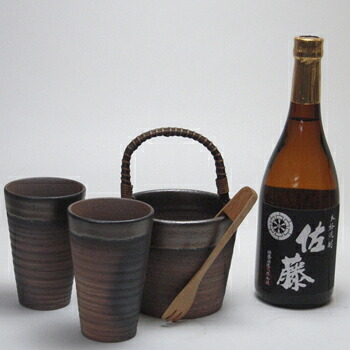 【最大2000円オフクーポン17日1:59迄】豪華酒器セット陶芸作家 安藤嘉規作(本格芋焼酎 佐藤黒720ml)焼酎ギフト