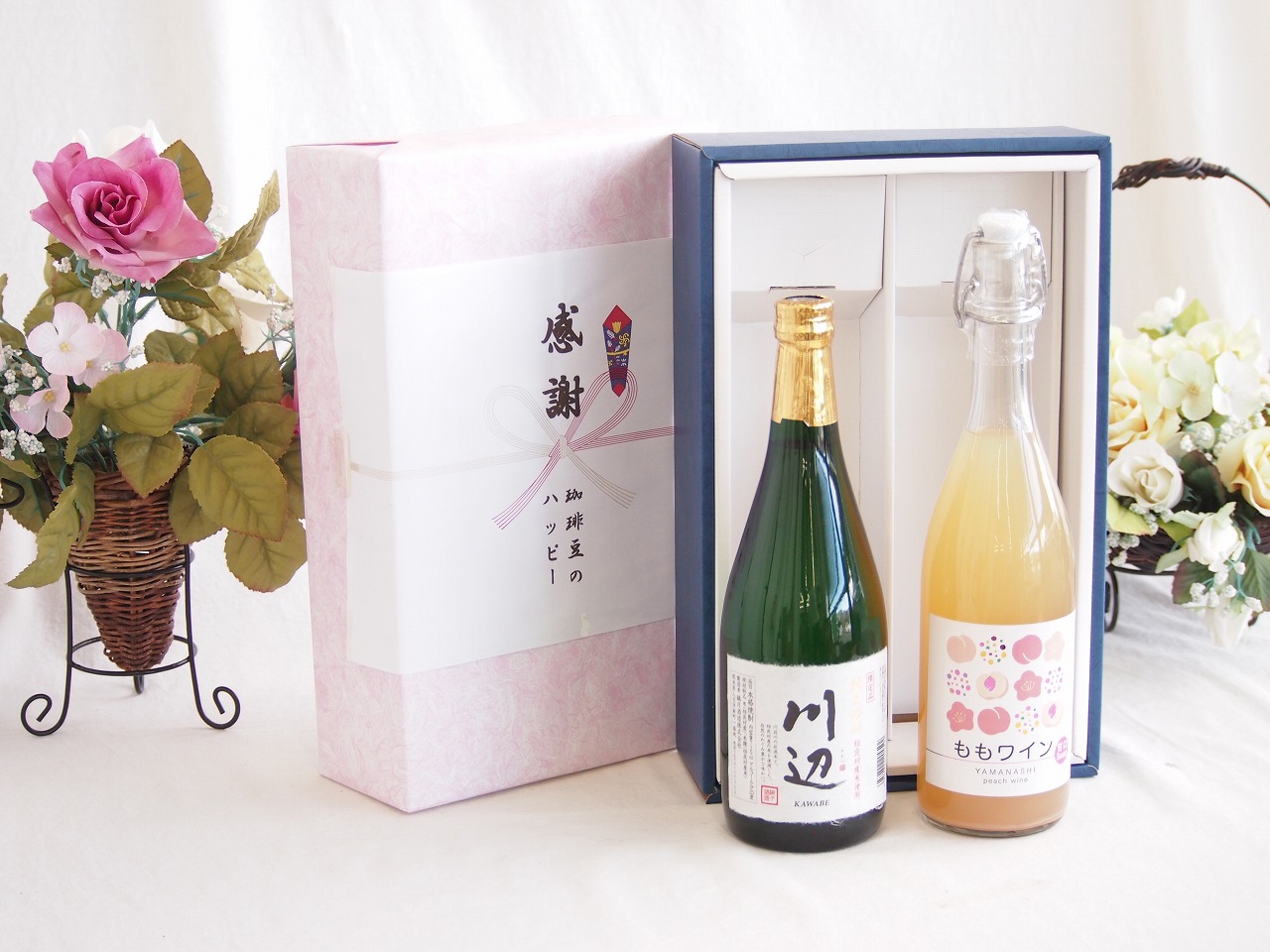 感謝の贈り物ボックス フルーティーな香り球磨焼酎と国産ワインセット(おたる醸造 キャンベルアーリ赤ワイン 辛口(北海道)720ml純米焼酎川辺(熊本県)720ml