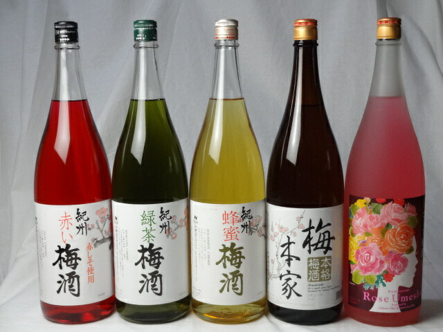 こんな梅酒福袋が欲しかったぁ 飲み比べ5本セット 中野BC 赤い梅酒 緑茶梅酒 蜂蜜梅酒 中埜酒造 おばあちゃんの梅酒 ローズ梅酒 1800ml×5本  【おすすめ】