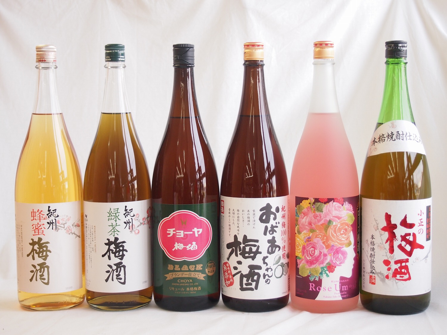 【最大2000円オフクーポン26日1:59迄】こんな梅酒福袋が欲しかったぁ 飲み比べ6本セット(中野BC 緑茶梅酒 蜂蜜梅酒 中埜酒造 おばあちゃんの梅酒 中埜酒造 ローズ梅酒 小正の梅酒 チョーヤ梅酒) 1800ml×6本|贈り物本舗じざけや